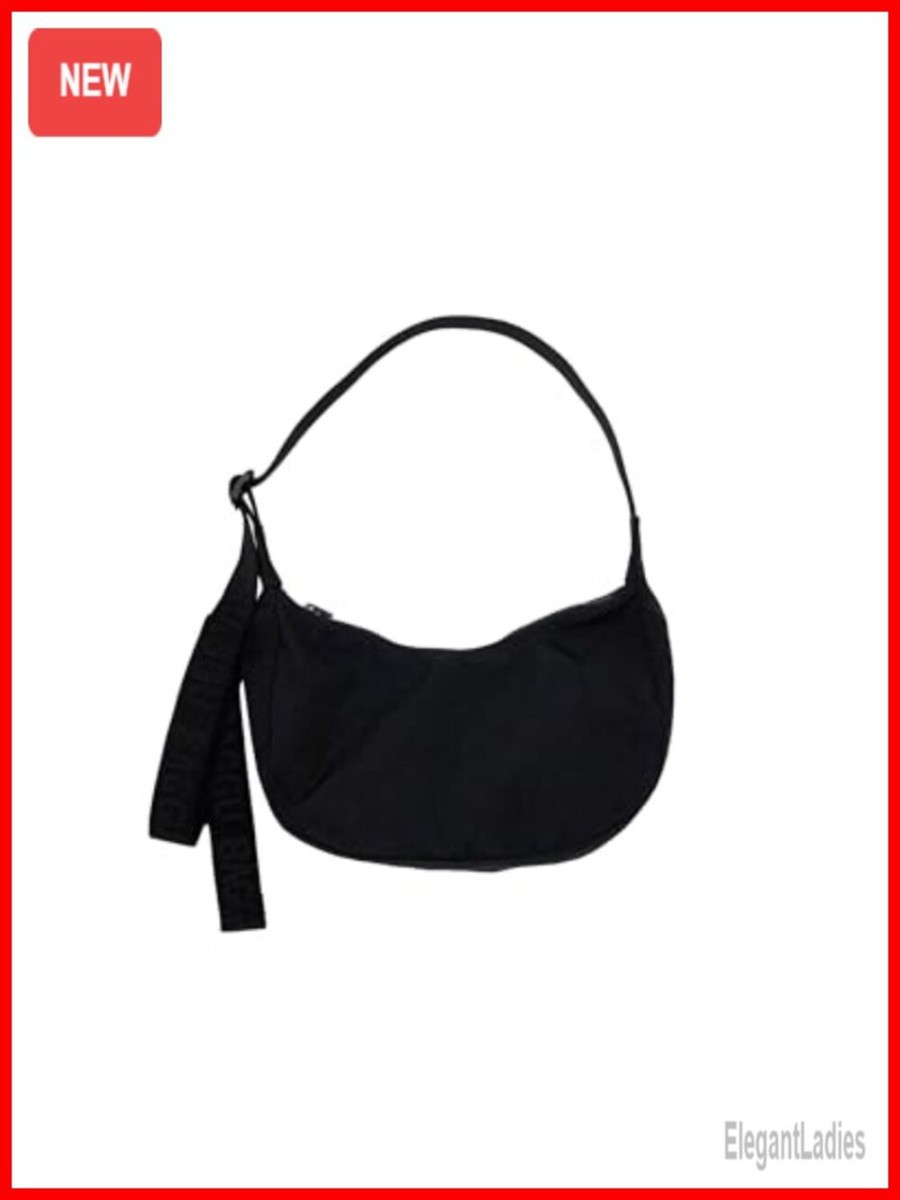 Recycled Nylon Crescent Bag Small Hobo Crossbody with Adjustable Strap